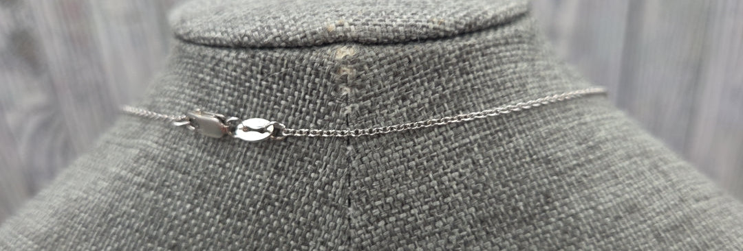 Vintage Sterling Silver Opal Wolf Moon Pendant with Chain