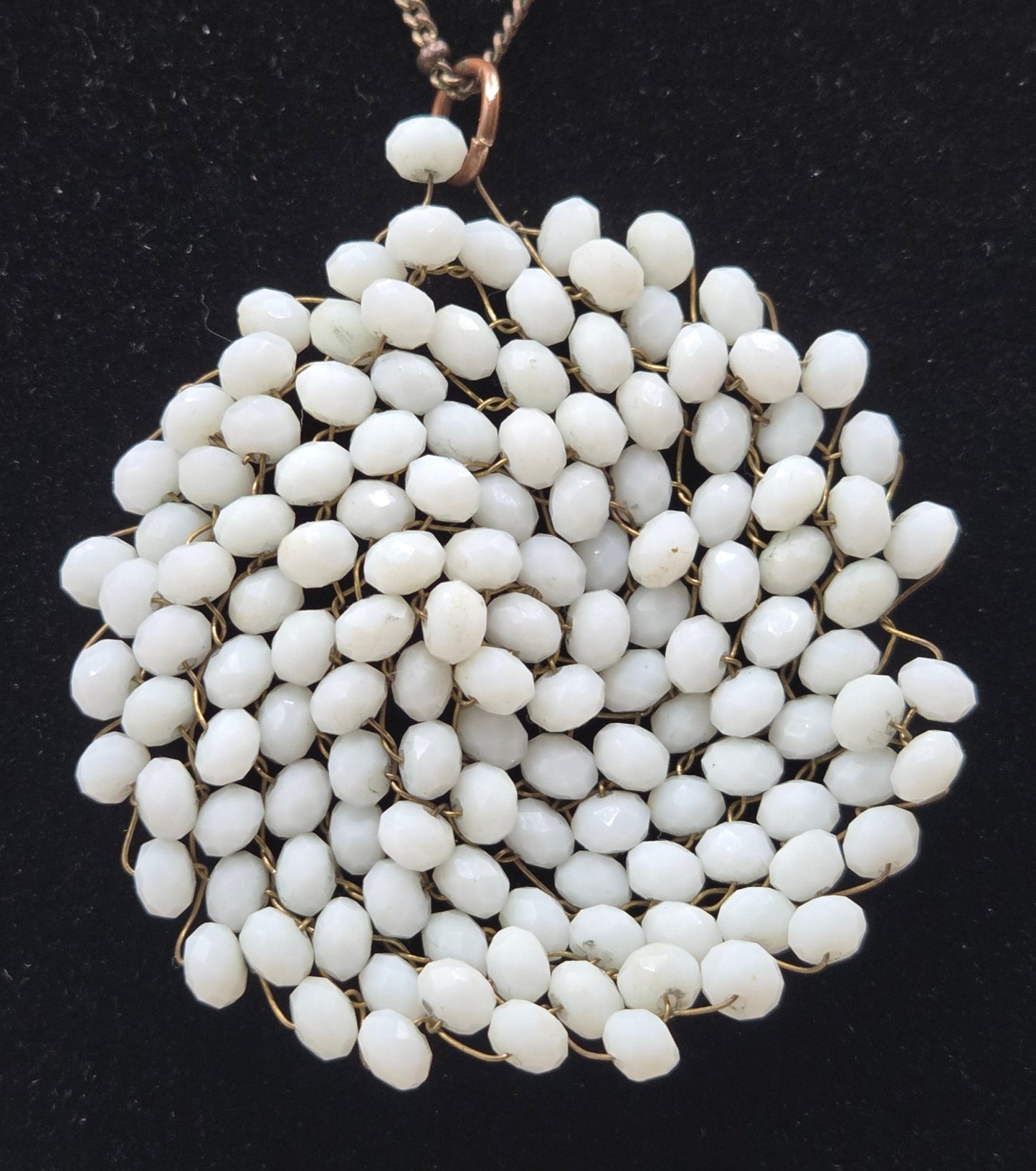 Vintage Milk Glass Cluster Necklace