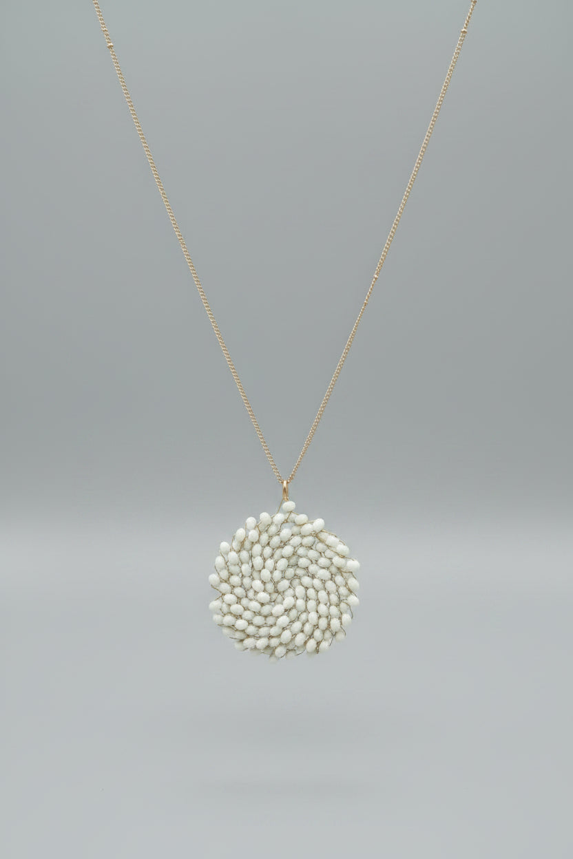 Vintage Milk Glass Cluster Necklace