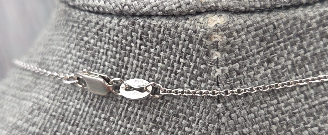 Vintage Sterling Silver Opal Wolf Moon Pendant with Chain