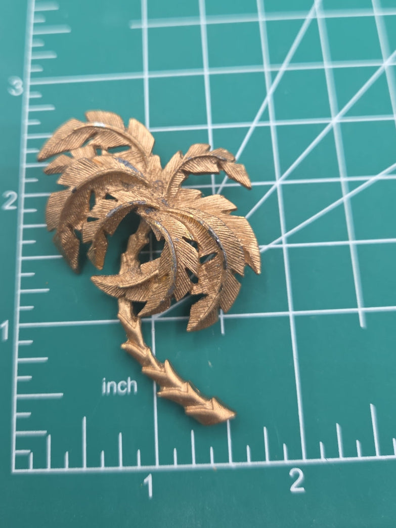 Vintage gold palm tree 1960's Miami chic