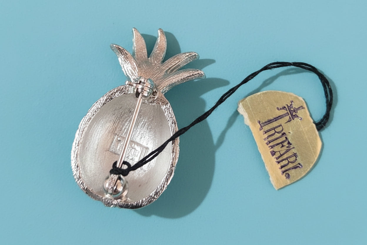 Vintage Trifari Pineapple brooch original Tag intact Stunning