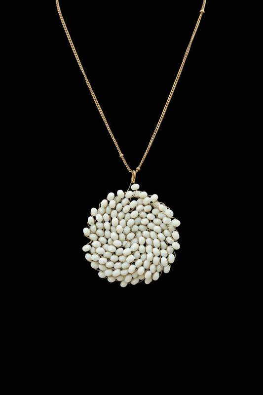 Vintage Milk Glass Cluster Necklace